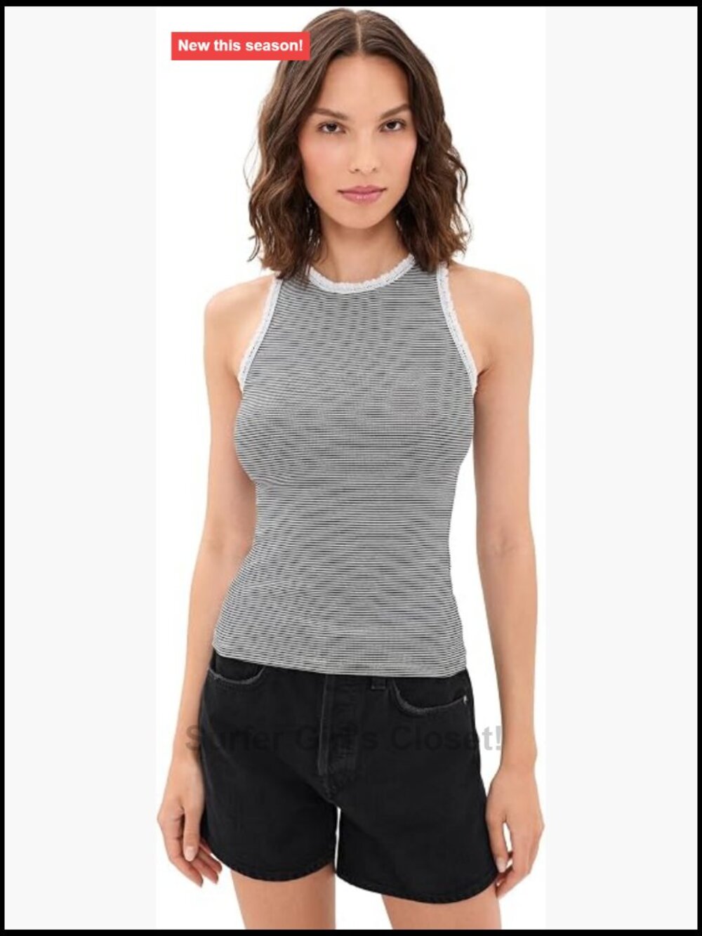 Women's Ribbed Tank Top Crew Neck Sleeveless Cotton Blend